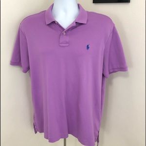 Ralph Lauren Pima soft mens purple polo size LG.